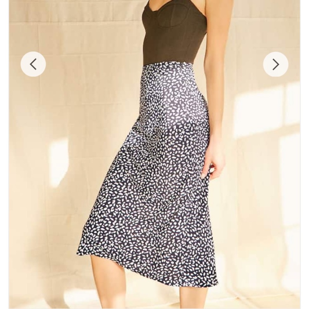 Silky Print Midi Skirt